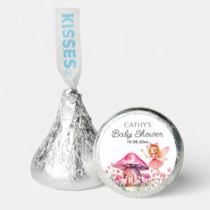 Smiling Fairy and Pink Mushrooms Baby Shower Hershey®'s Kisses®