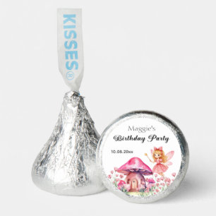 Smiling Fairy and Pink Mushrooms Birthday Party Hershey®'s Kisses®