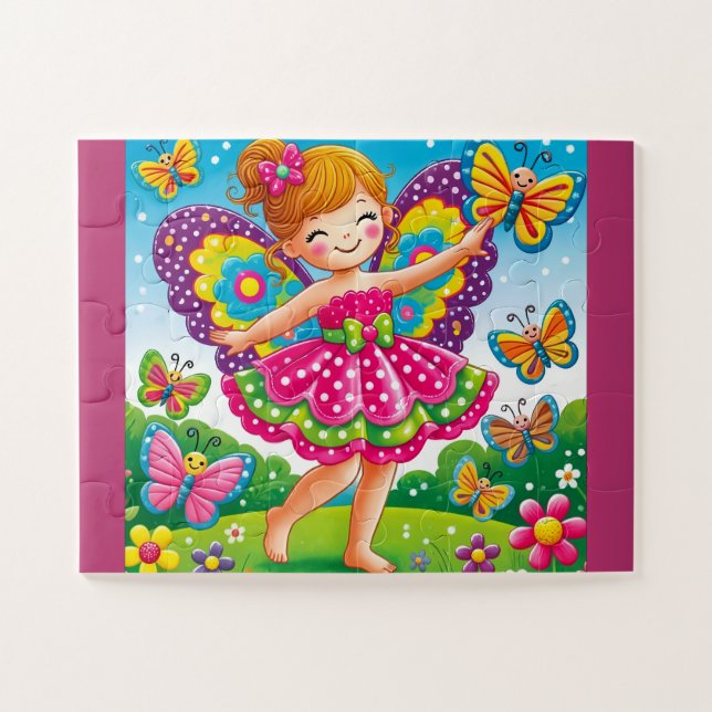 "SMILING FAIRY & BUTTERFLIES" JIGSAW PUZZLE (Horizontal)