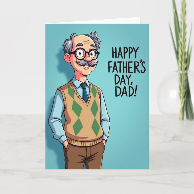 Smiling Fathers Day Figure Card (Front)
