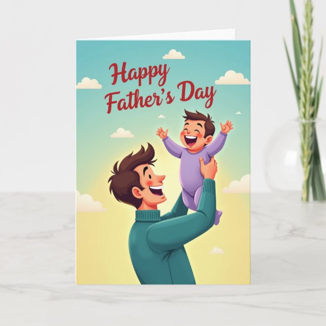 Smiling Fathers Day Scene Card (Front)