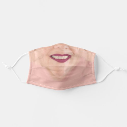 Smiling Female Light Complexion Cloth Face Mask