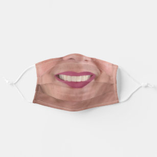 Smiling Female Lips Cloth Face Mask