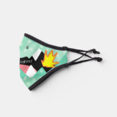 Smiling Fire Breathing Dragon Custom Name Kids Premium Face Mask (Left)