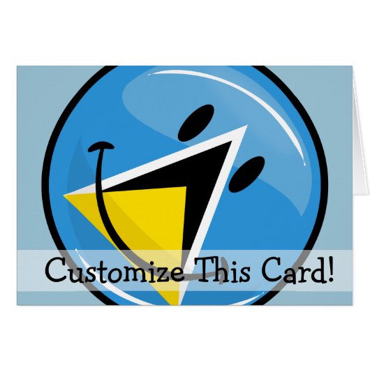 Smiling Flag of Saint Lucia Cards (Front Horizontal)