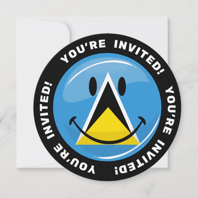 Smiling Flag of Saint Lucia Invitation (Front)
