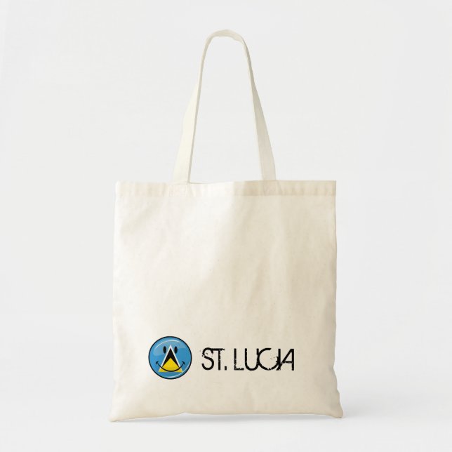 Smiling Flag of Saint Lucia Tote Bag (Front)
