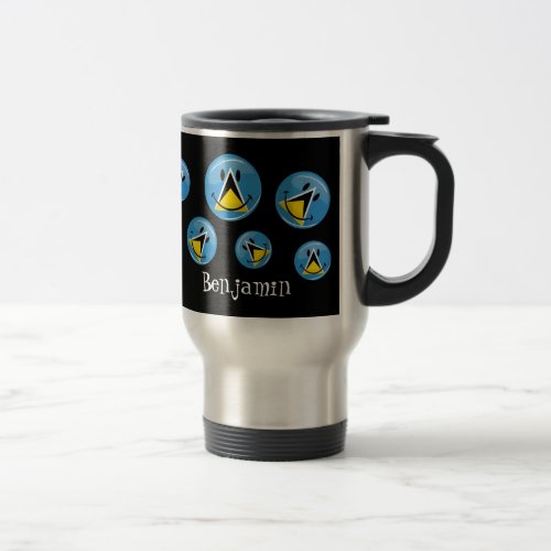 Smiling Flag of Saint Lucia Travel Mug