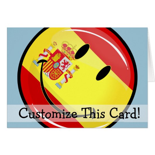 Smiling Flag of Spain Cards (Front Horizontal)