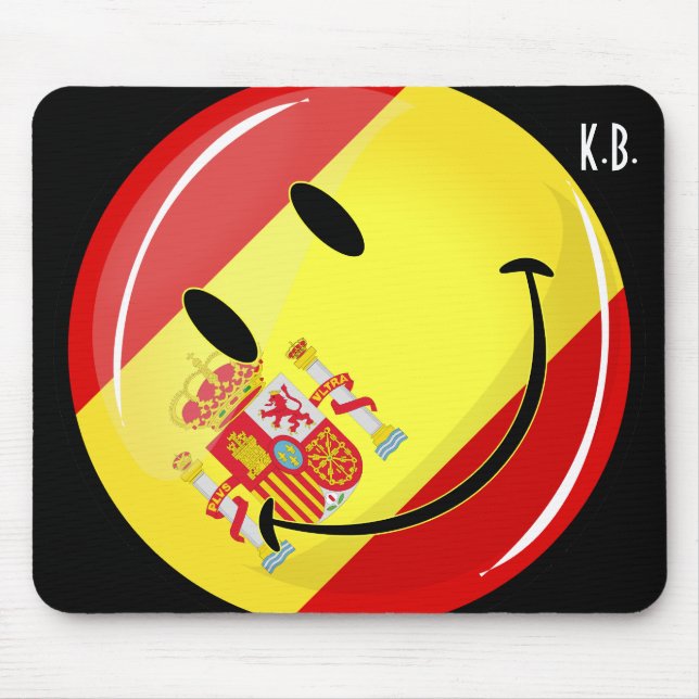 Smiling Flag of Spain Mouse Pad (Front)