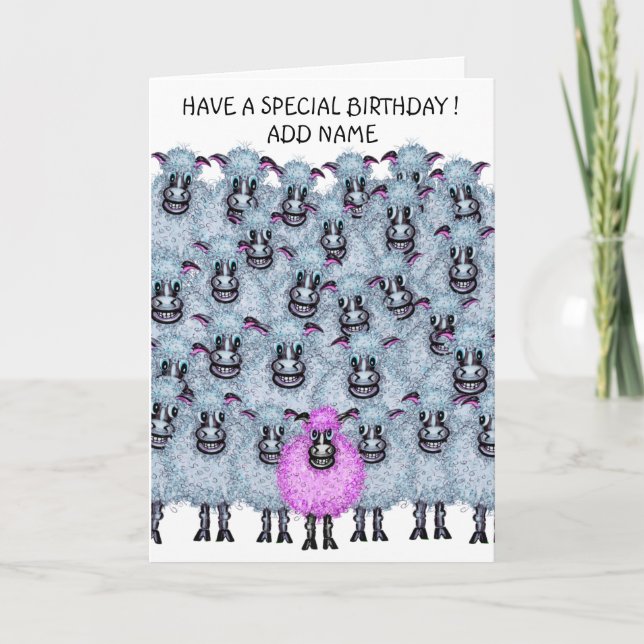 Smiling flock of sheep card (Front)