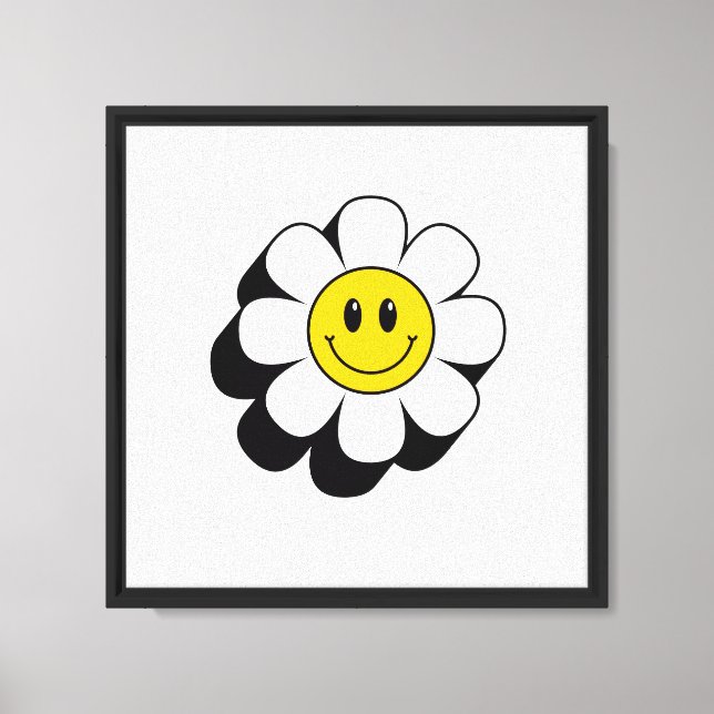 Smiling Flower Kids Wall Art – Cute Nursery Illust (Front)