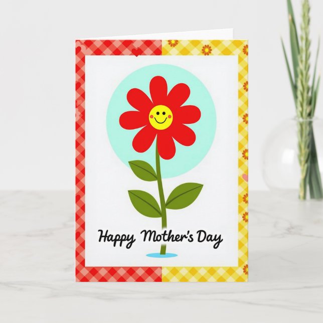 Smiling Flower Mothers Day Card (Front)