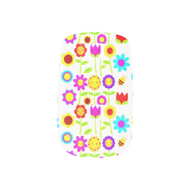 Smiling Flowers Minx Nail Art (Right Thumb)