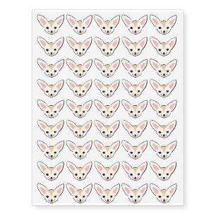 Smiling Fox Face Design Temporary Tattoos