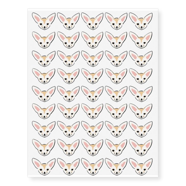 Smiling Fox Face Design Temporary Tattoos (Front)