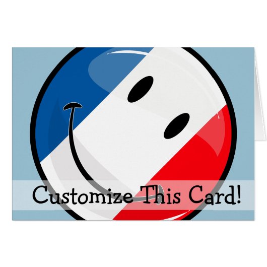 Smiling French Flag Cards (Front Horizontal)