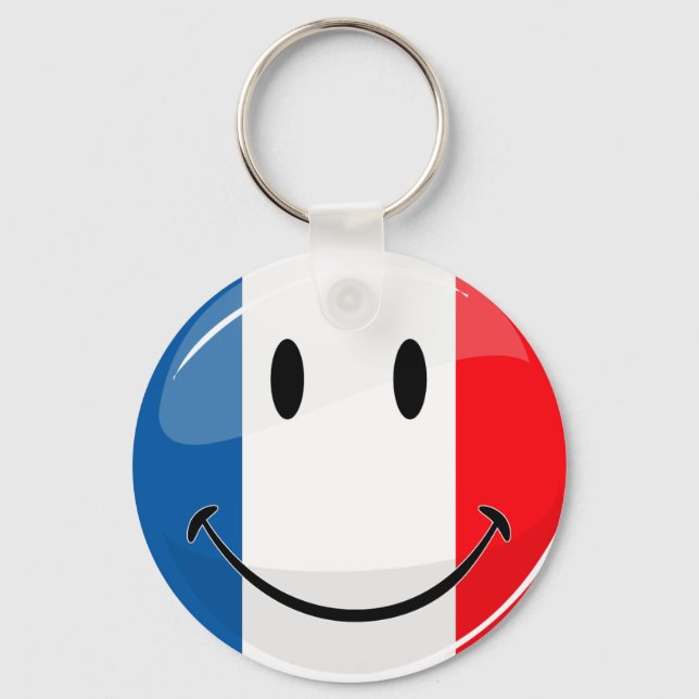 Smiling French Flag Keychain (Front)