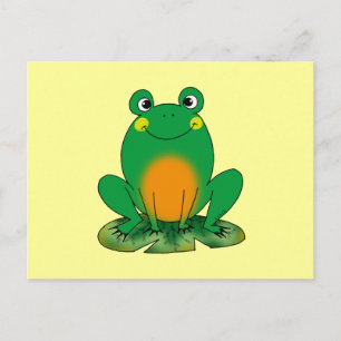 Smiling Frog on Lily Pad Design  Postcard