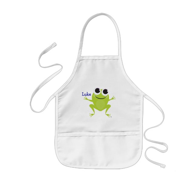 Smiling Frog Personalized Children's Apron (Front)