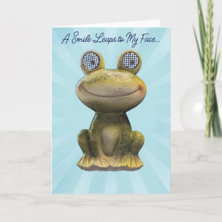 Smiling Frog Thinking of You Card