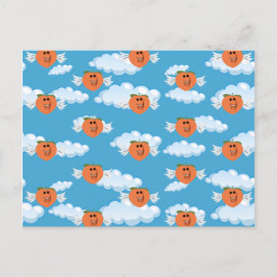 Smiling Fruit Funny Peach Food Humor Emojis Joke Postcard