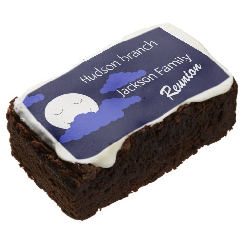 Smiling Full Moon with Clouds Family Tree Brownie