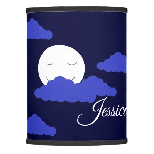 Smiling Full Moon with Clouds Lamp Shade