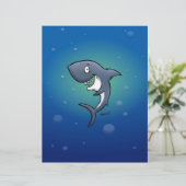 Smiling Funny Shark on Blue Background (Standing Front)