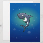Smiling Funny Shark on Blue Background (Front/Back)