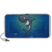 Smiling Funny Shark on Blue Background Portable Speaker (Front)