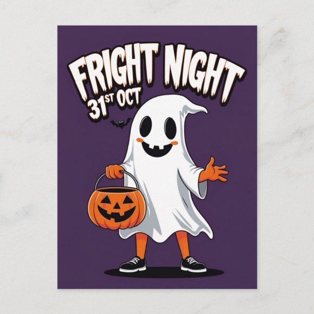 Smiling Ghost Fright Night Invitation (Front)