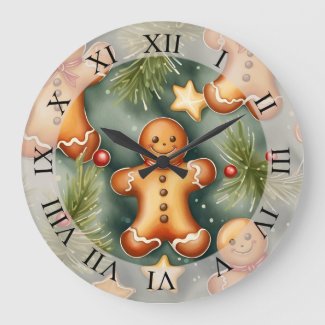 Smiling ginger breadman Christmas Pattern 