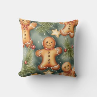 Smiling ginger breadman Christmas Pattern 