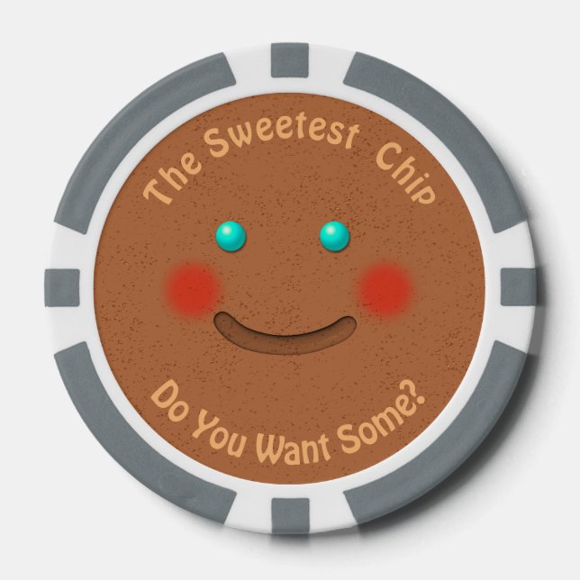 Smiling Gingerbread Cookie Poker Chips (Front)