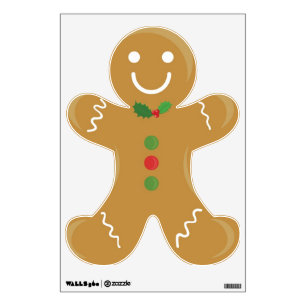 Smiling Gingerbread man Wall Decal