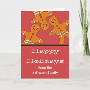 Smiling Gingerbread Men Christmas Card