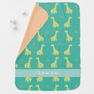 Smiling Giraffe & Sunshine Personalized Baby Blank Blanket