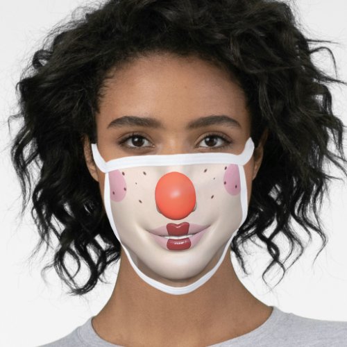 Smiling Girl Clown Face Mask