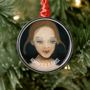 Smiling Girl, Helene Schjerfbeck   Metal Ornament