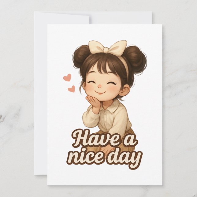 Smiling Girl with Positive Message Invitation (Front)