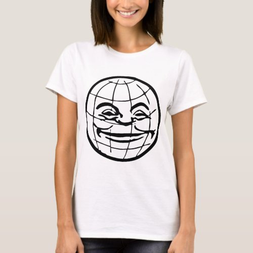 Smiling Globe earth face happy world grinning T_Shirt