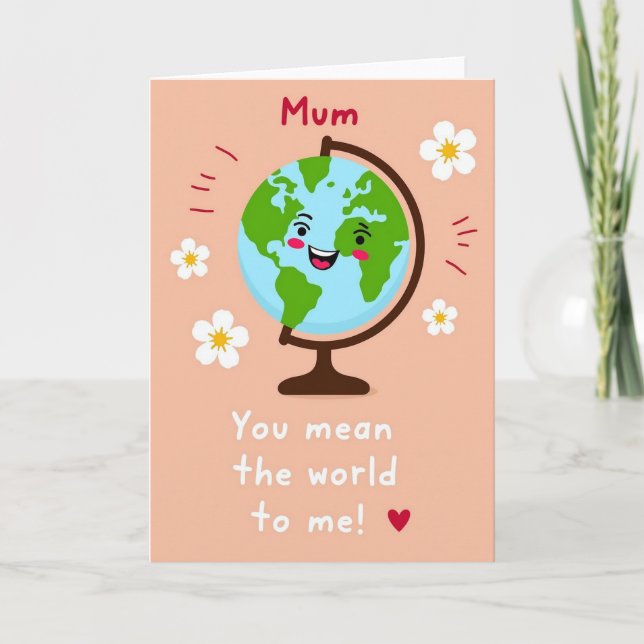 Smiling Globe Mothers Day Card (Front)