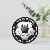 Smiling Glossy Soccer Ball Invites (Standing Front)