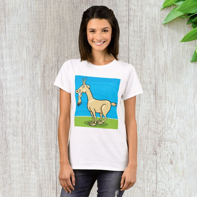 Smiling Goat Cartoon Farm Animal T-Shirt (Creator Uploaded)