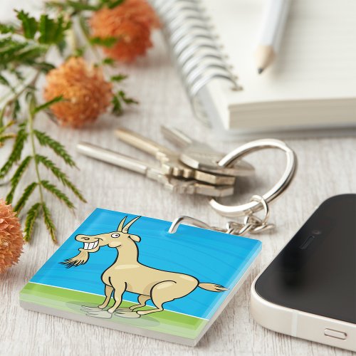 Smiling Goat Keychain