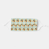 Smiling Golden Retriever Dog in Watercolor Adult Cloth Face Mask (Front, Folded)