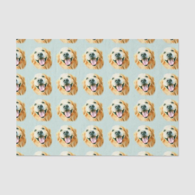 Smiling Golden Retriever Dog in Watercolor Tissue Paper (Front)