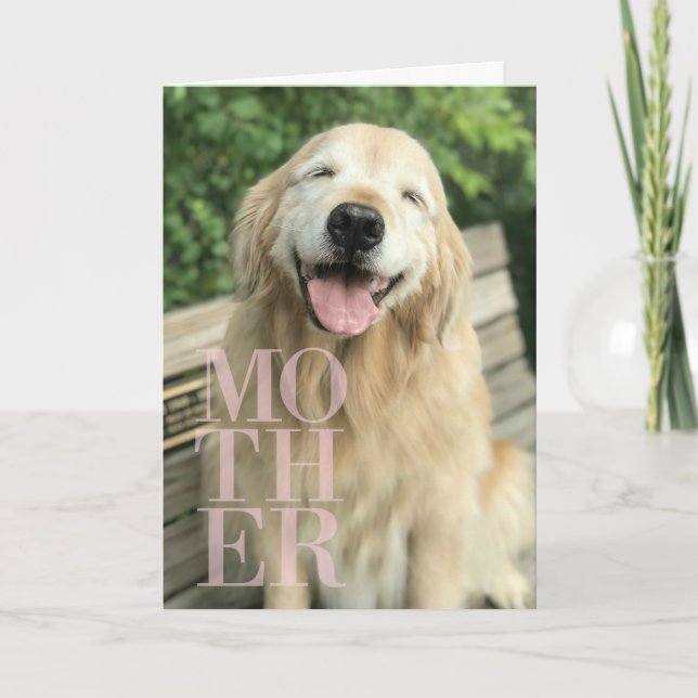 Smiling Golden Retriever Dog Mother's Day Card (Front)