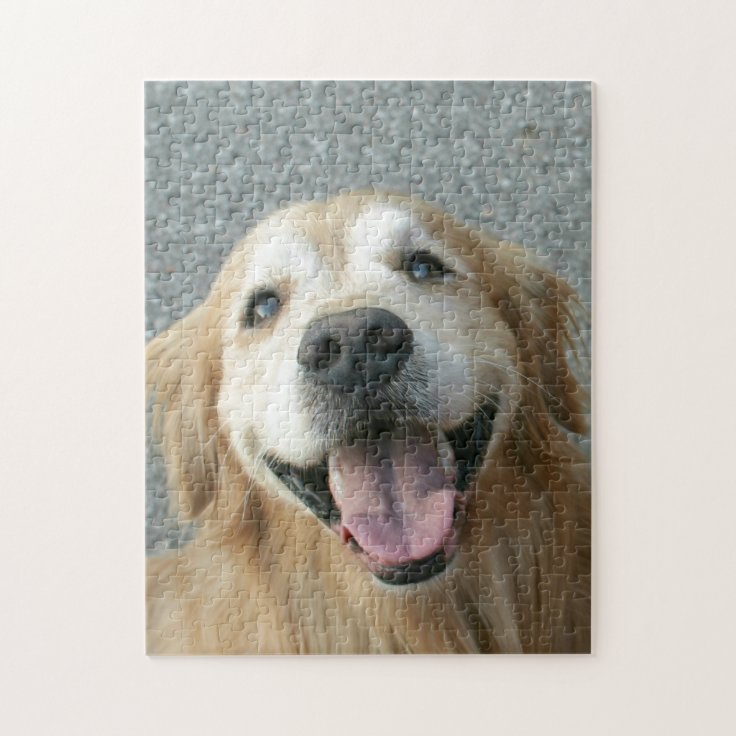 Smiling Golden Retriever Jigsaw Puzzle | Zazzle